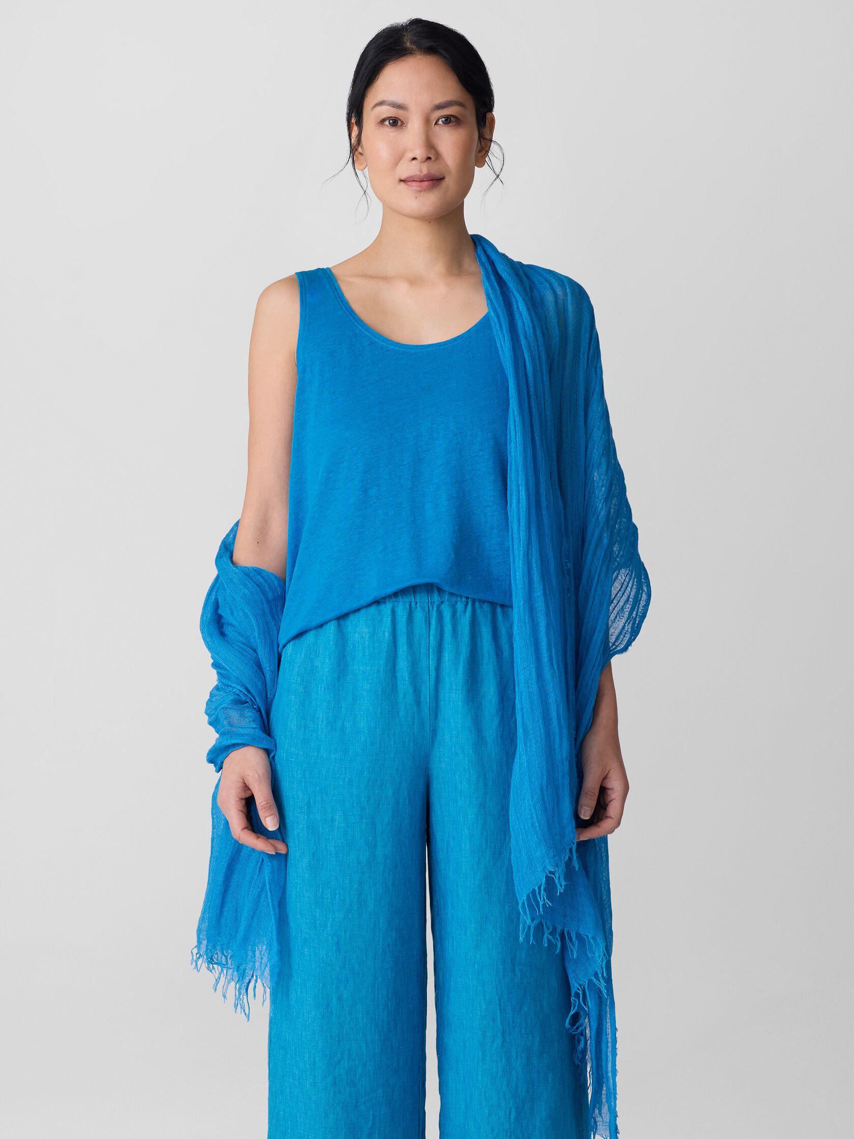 Textured Linen Blend Scarf