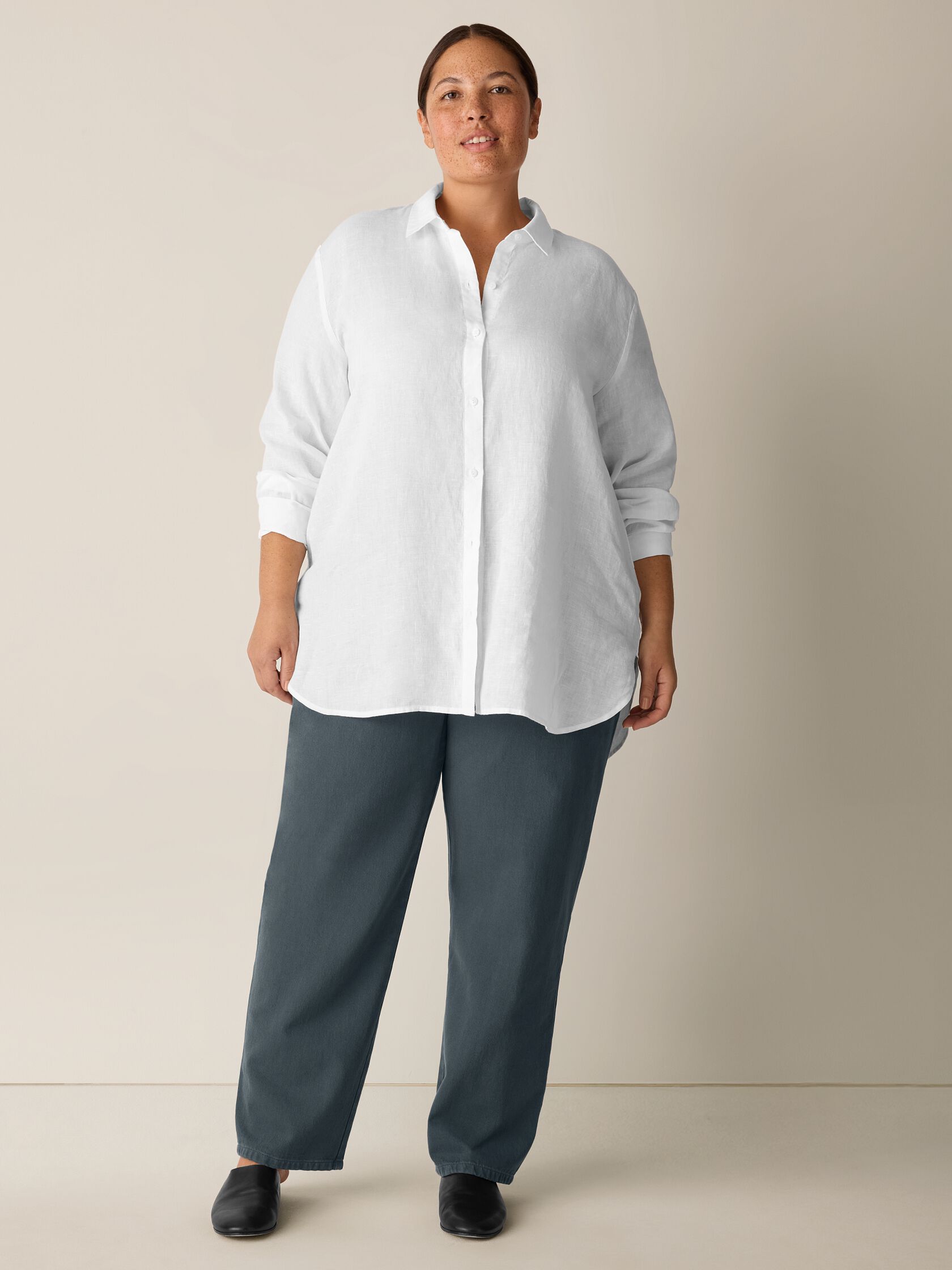 Organic Handkerchief Linen Classic Collar Shirt