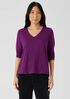 Organic Cotton Slub V-Neck Top