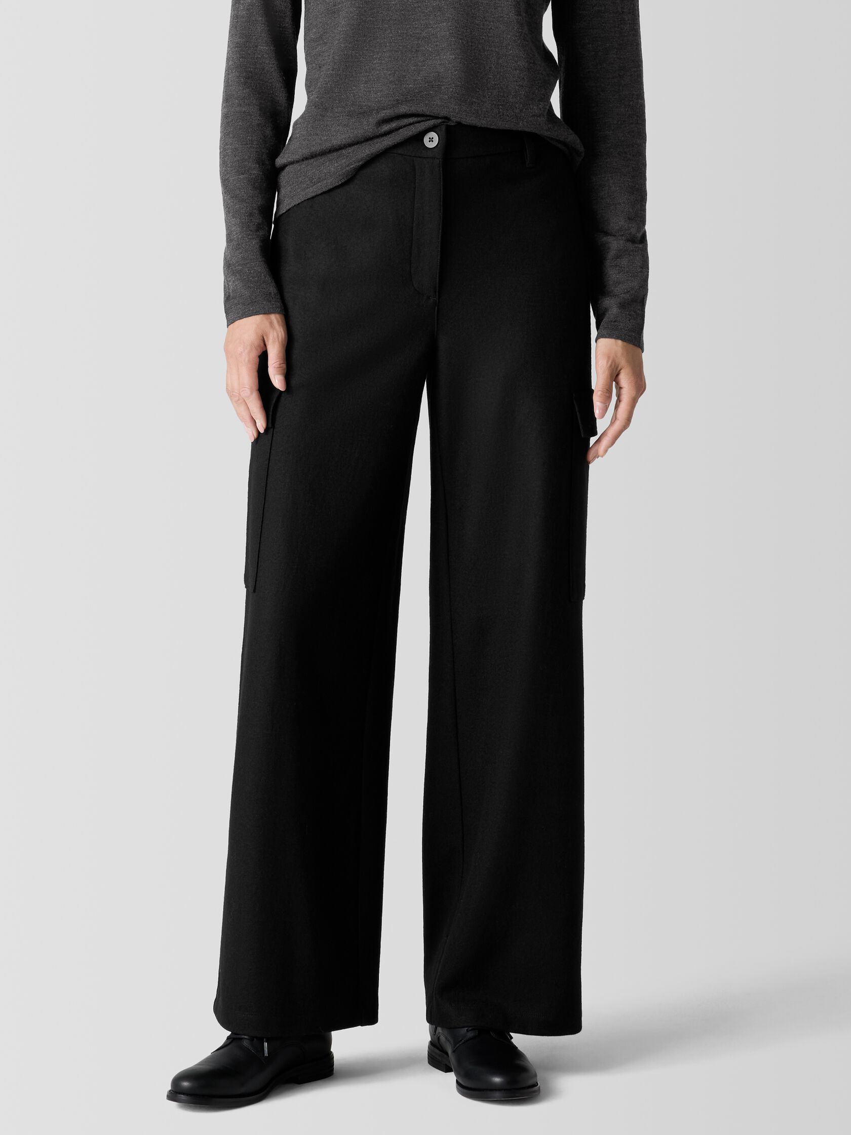 Felted Wool Jersey Cargo Pant in Regenerative Wool