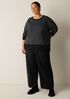 Striped Cozy Brushed Terry Box-Top