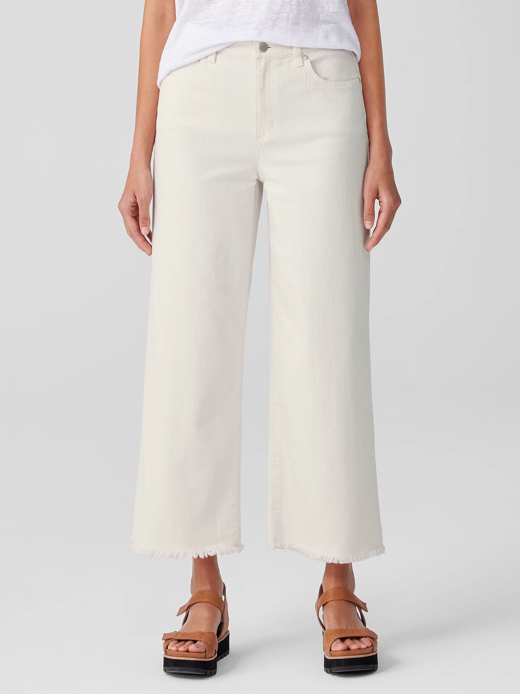 Undyed Organic Cotton Denim Wide-Leg Jean