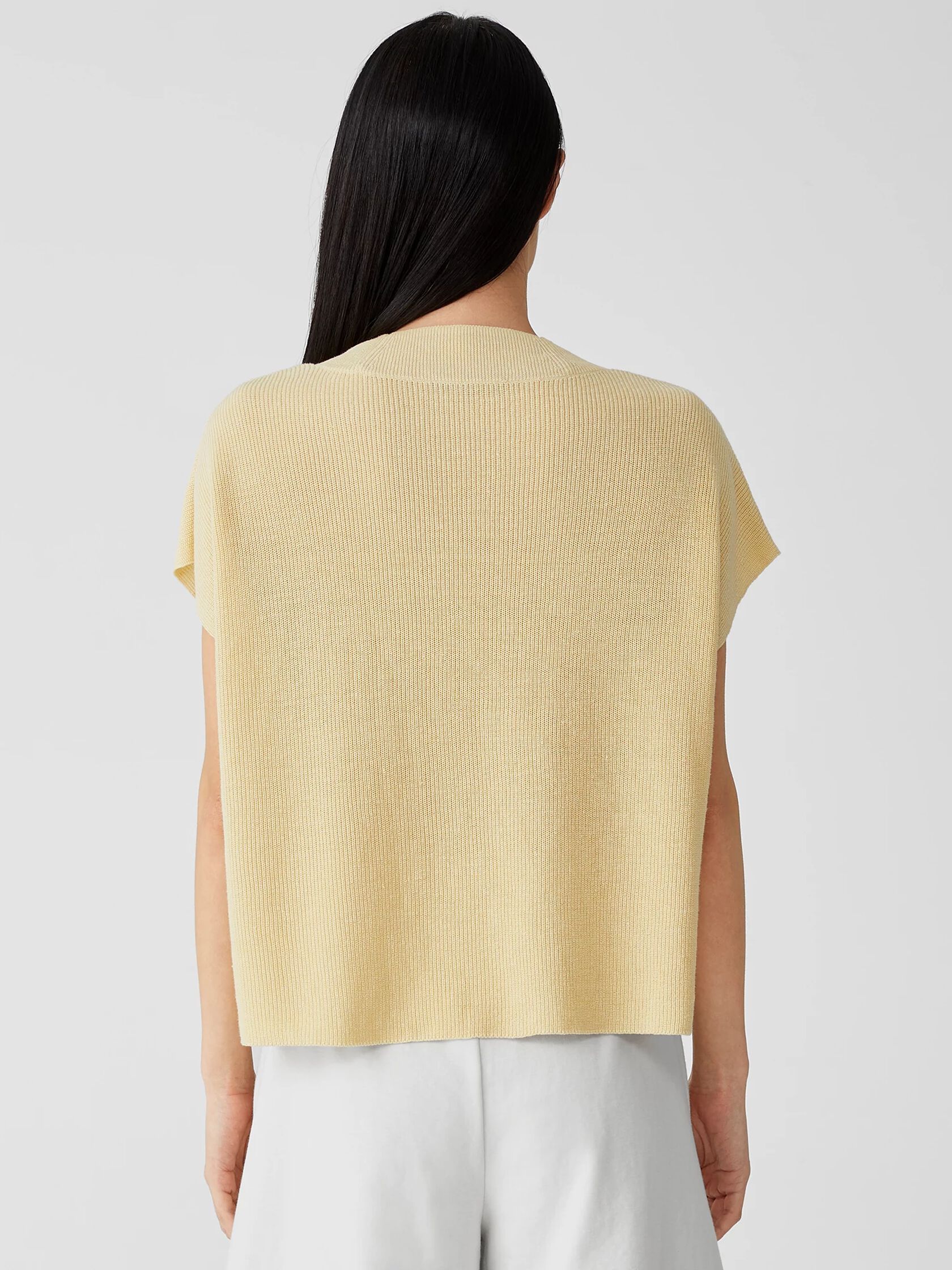 Organic Linen Cotton Mock Neck Top