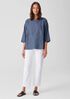 Airy Organic Cotton Twill Bateau Neck Top