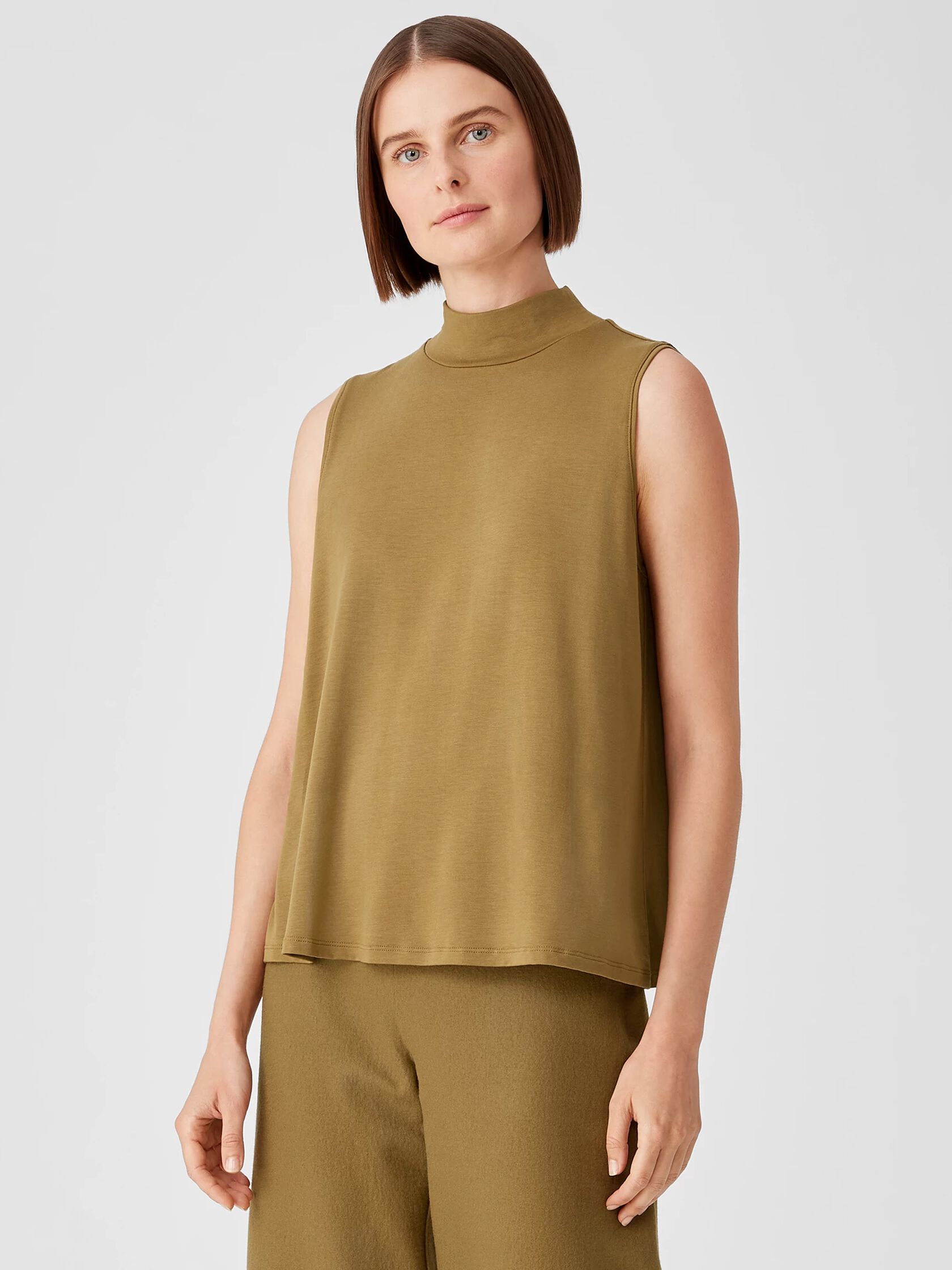 Fine Jersey Mock Neck Tank