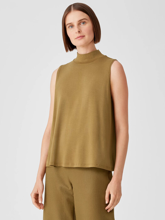 Fine Jersey Mock Neck Tank