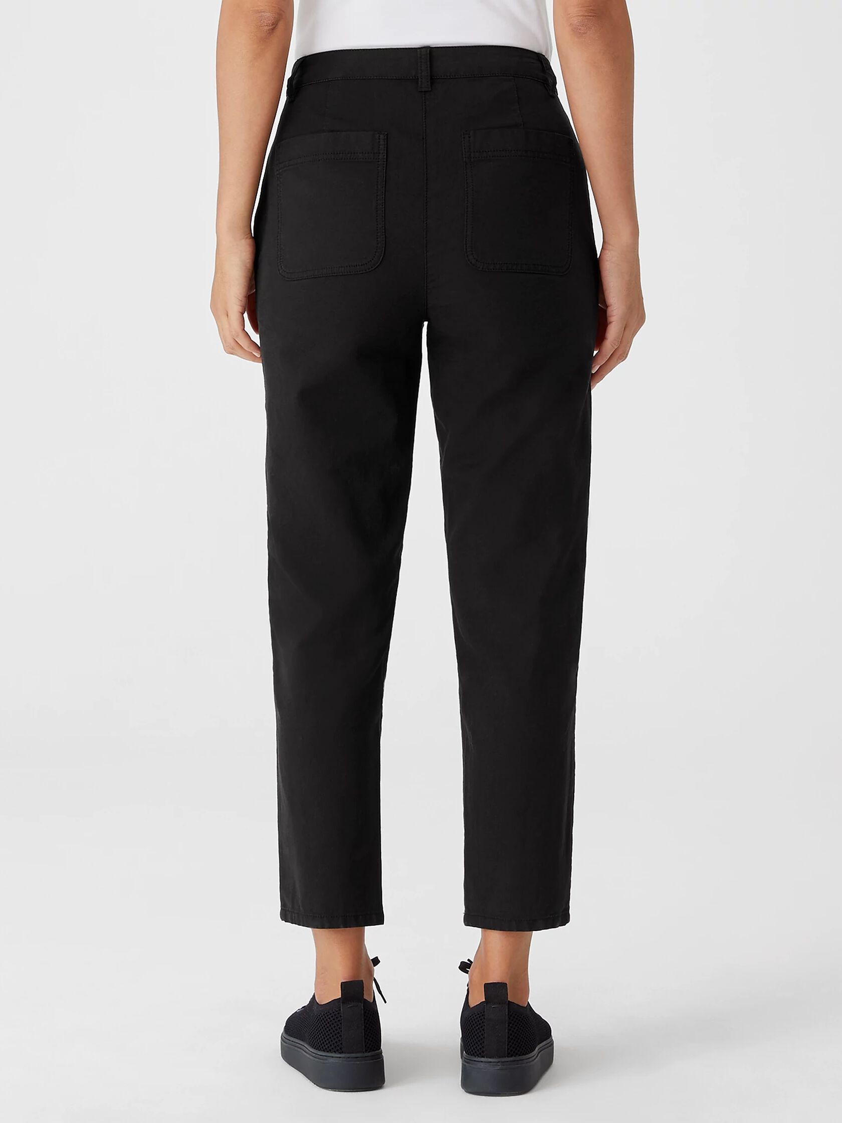 Cotton Hemp Tapered Ankle Pant