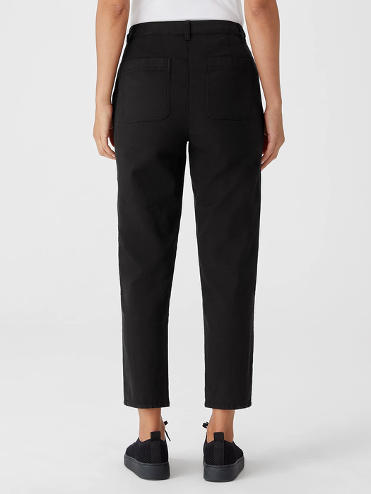 Cotton Hemp Tapered Ankle Pant