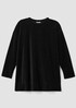 Cotton Velour Crew Neck Long Top