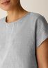 Striped Linen Sheen Square Top