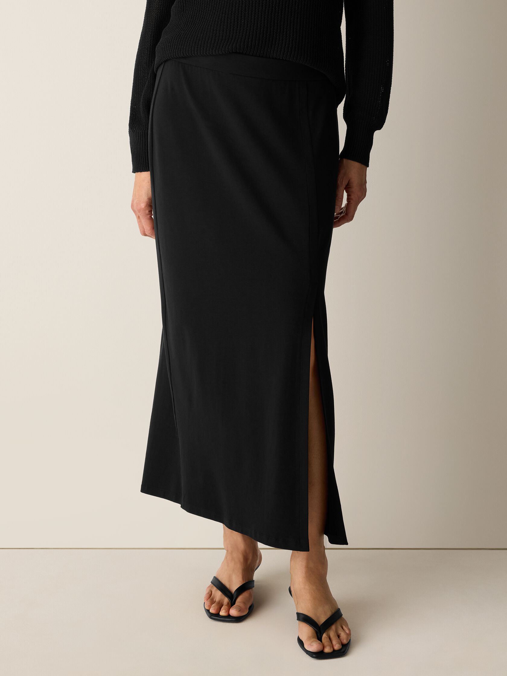 Stretch Jersey Knit Straight Skirt