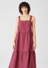 Washed Organic Linen Delave Tiered Dress