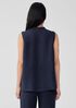 Puckered Organic Linen Sleeveless Shirt