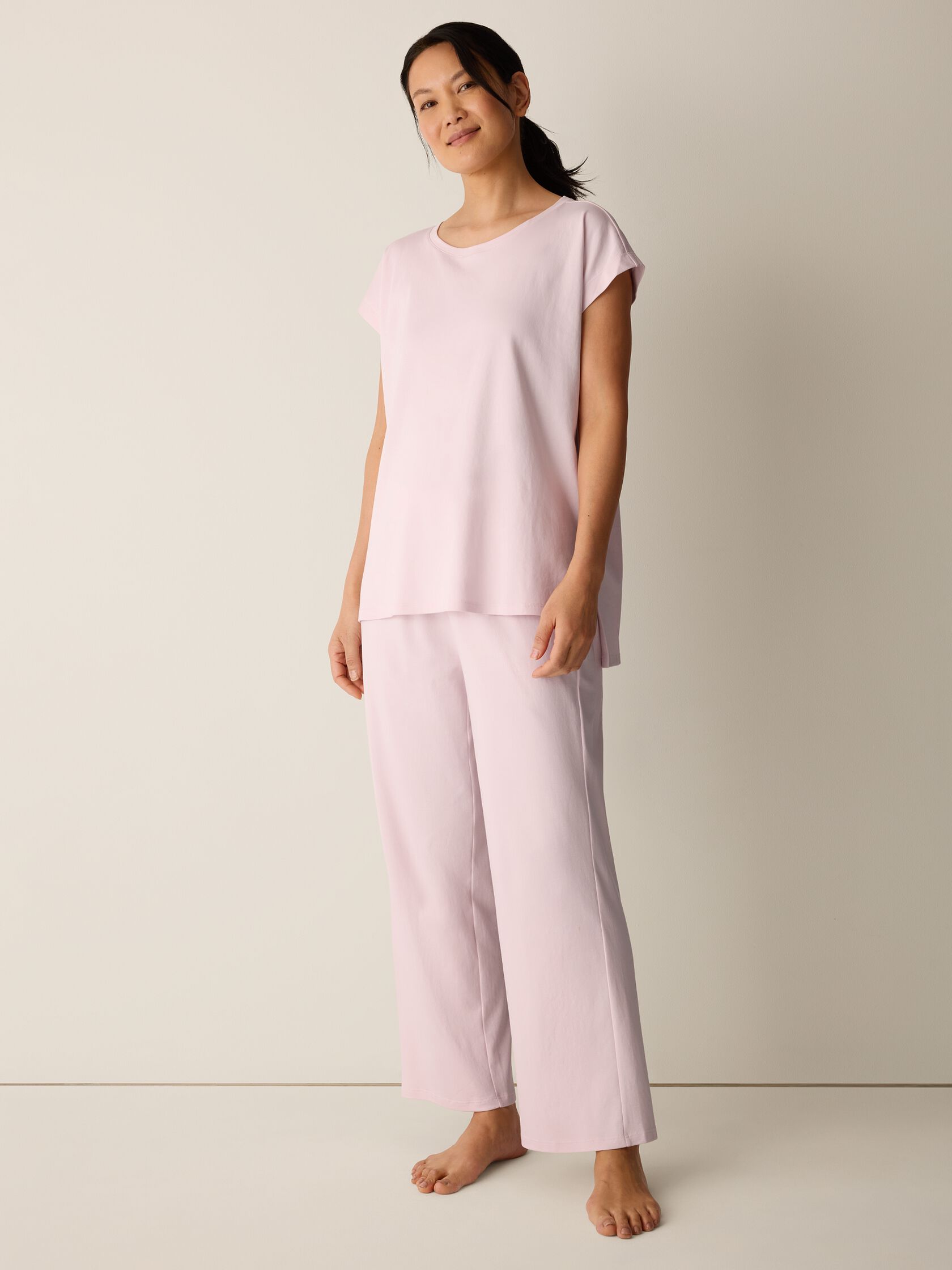 Organic Cotton Interlock Jewel Neck Sleep Tee