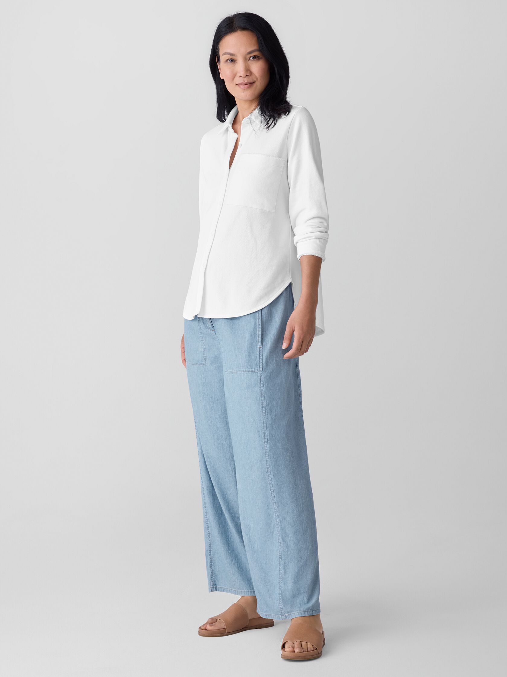 Lightweight Organic Cotton Terry Classic Collar Shirt