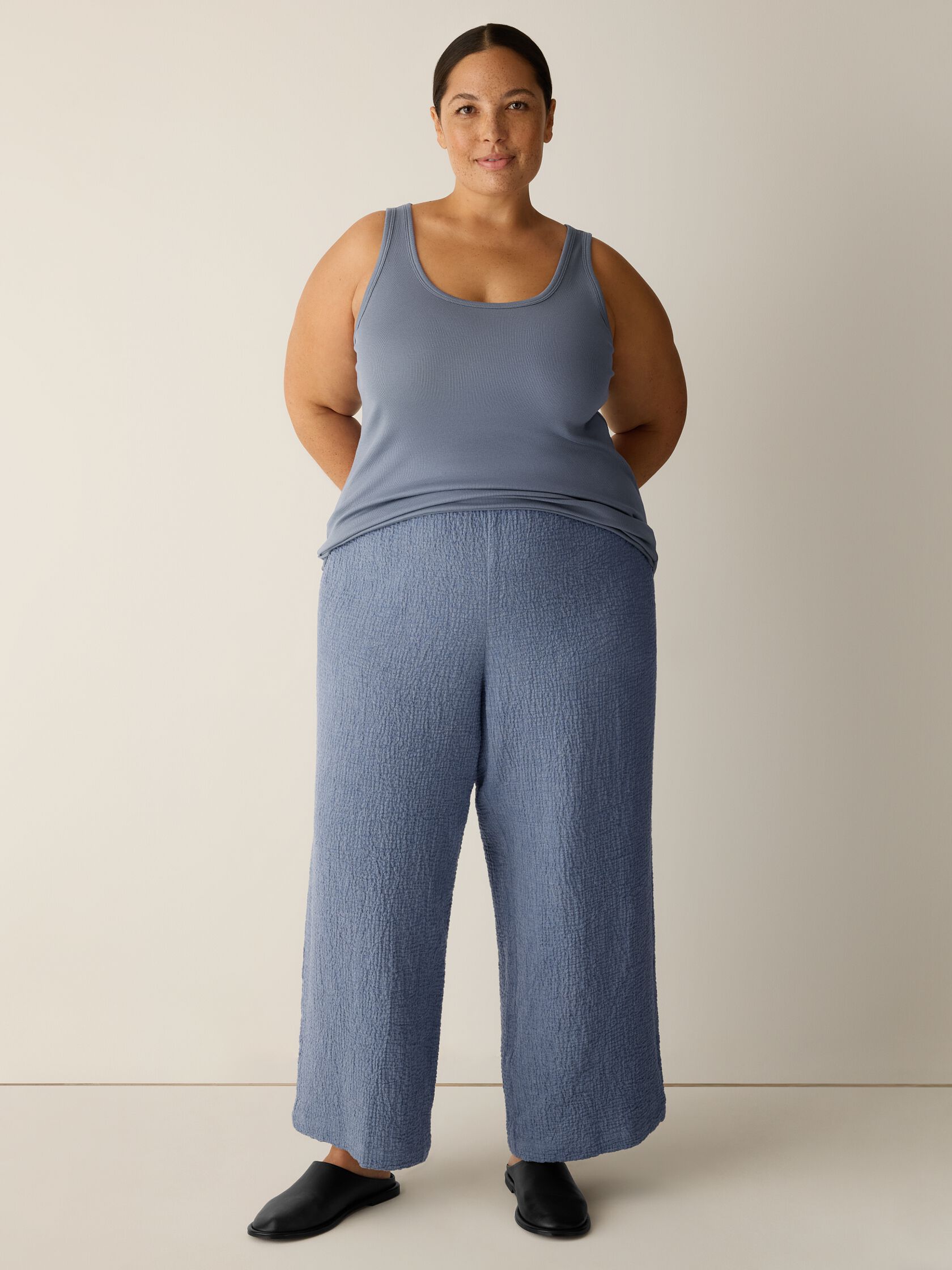 Organic Cotton Stretch Rib Scoop Neck Tank