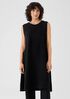 Lightweight Boiled Wool Bateau Neck Long Top in Regenerative Wool