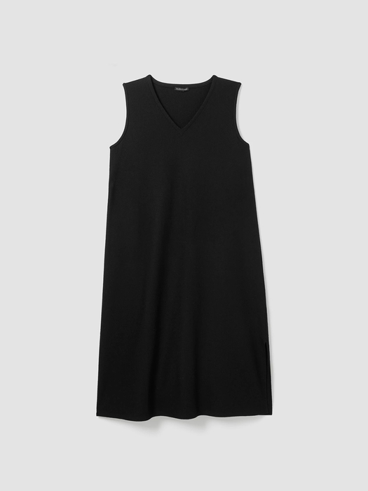 Boiled Wool Jersey V-Neck Dress