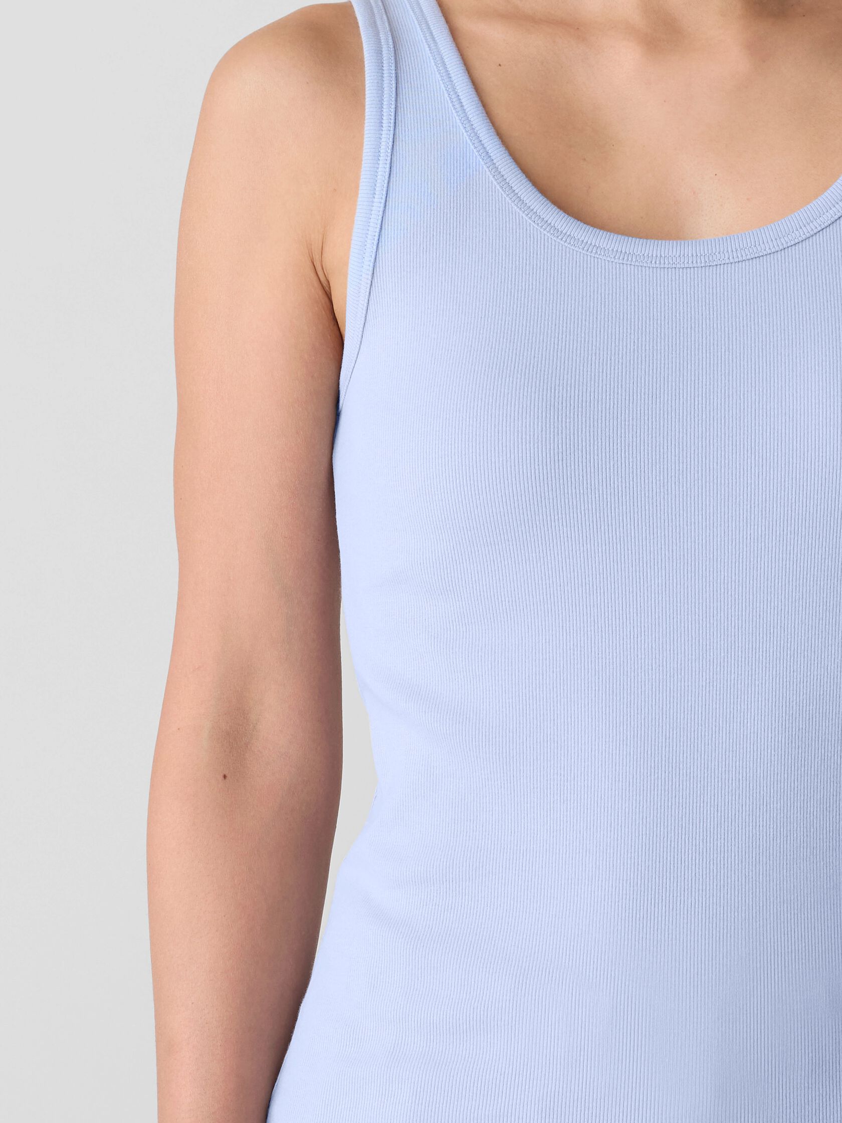 Organic Cotton Stretch Rib Scoop Neck Tank