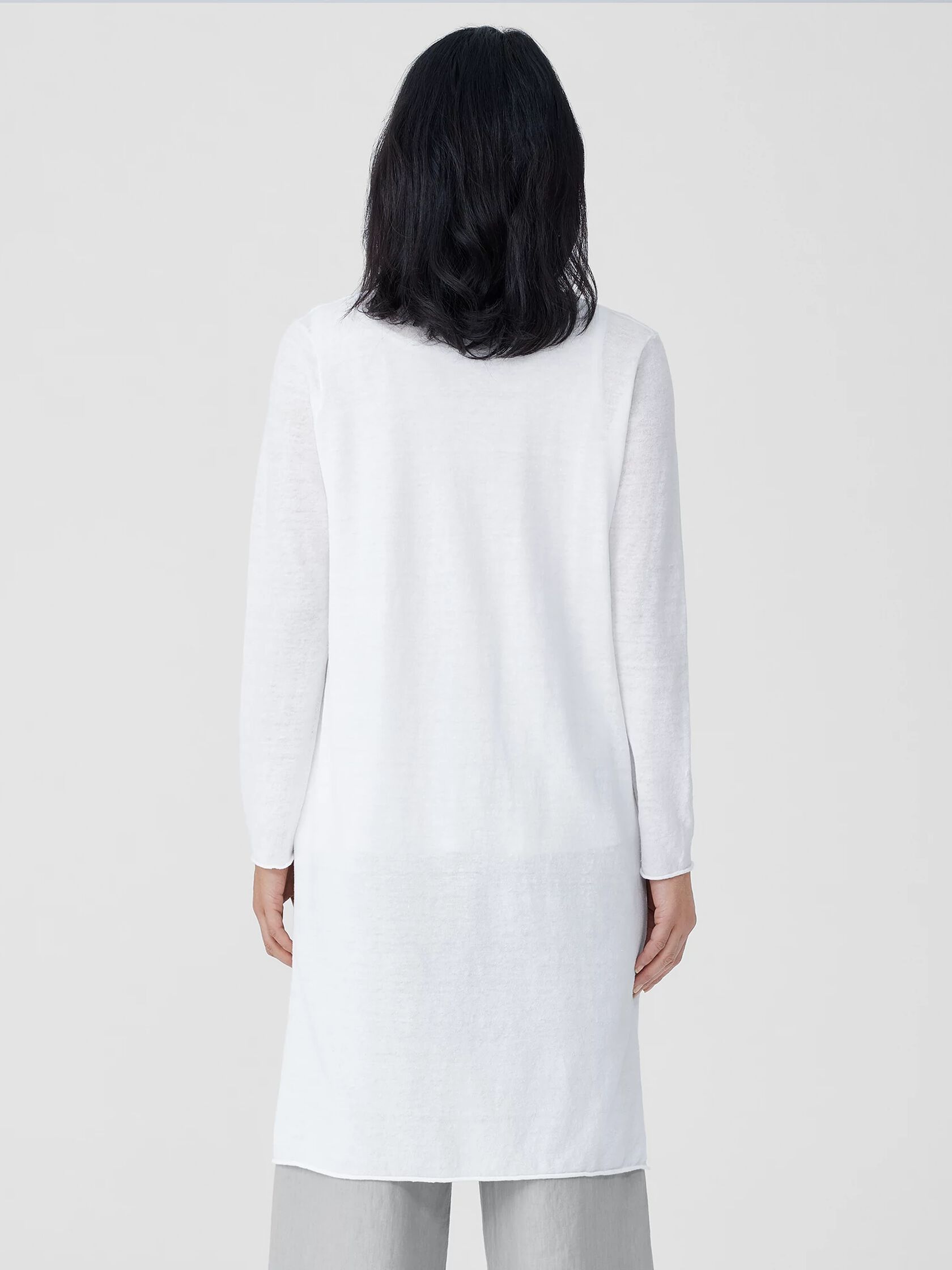 Organic Linen Cotton Jersey Long Cardigan