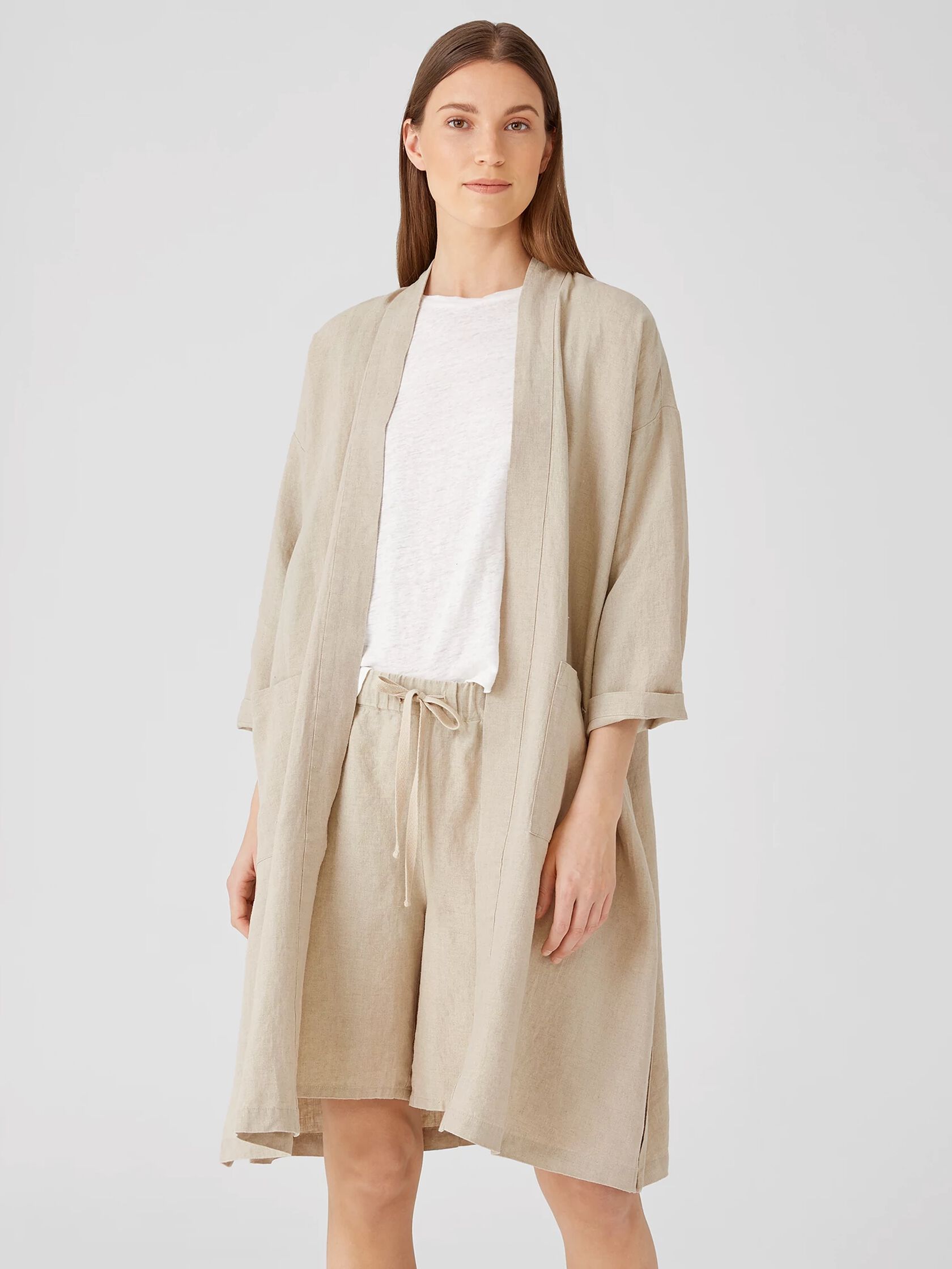 Organic Linen Belted Jacket