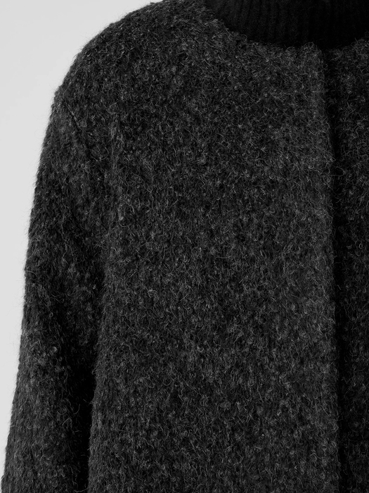 Alpaca Boucle Round Neck Coat