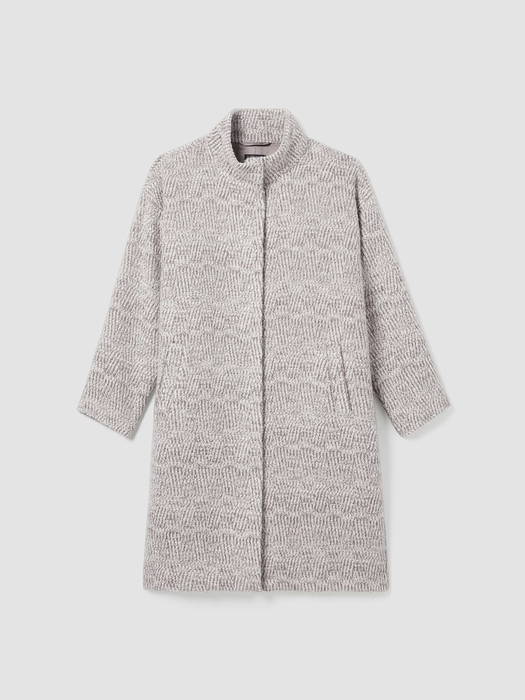 Alpaca Jacquard Stand Collar Coat