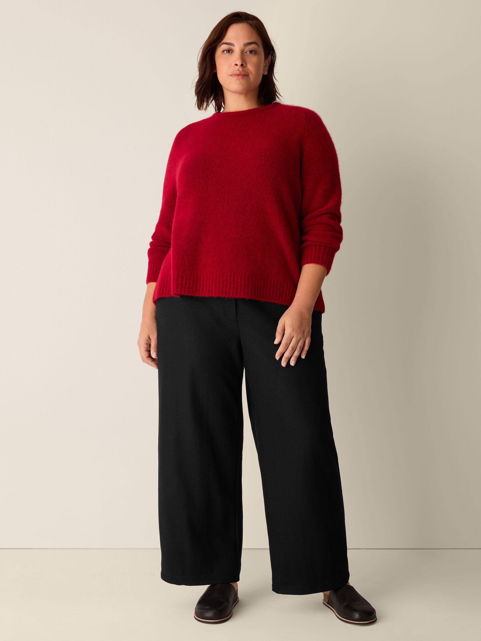 Cashmere Silk Boucle Bliss Crew Neck Top