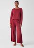 Cozy Organic Cotton Interlock Wide-Leg Pant