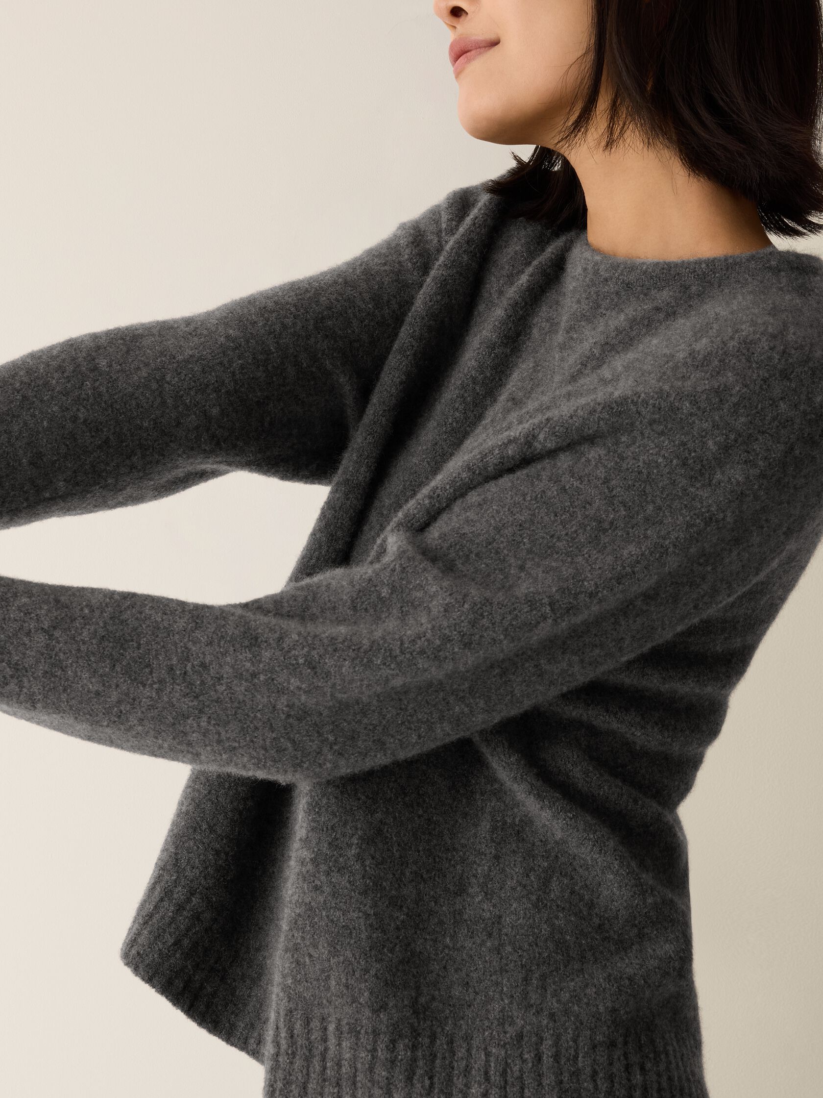 Cashmere Silk Boucle Bliss Crew Neck Top