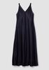 Textured Satin V-Neck Dress