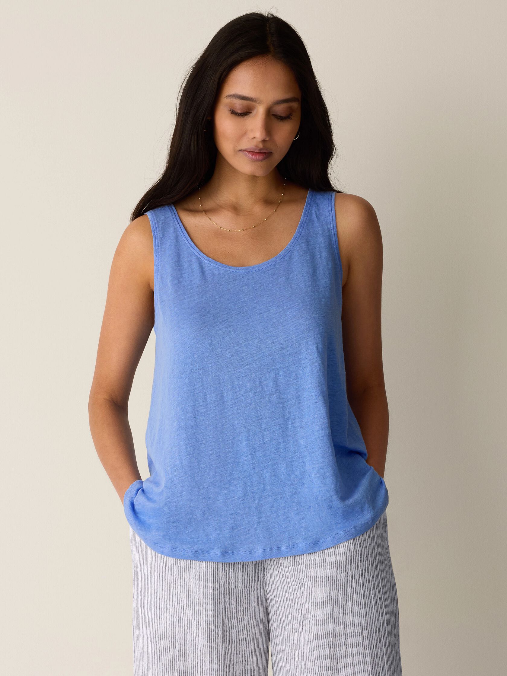 Organic Linen Jersey Scoop Neck Tank