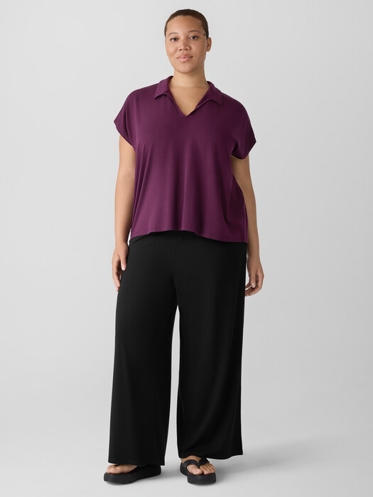 Fine Jersey Split Neck Top