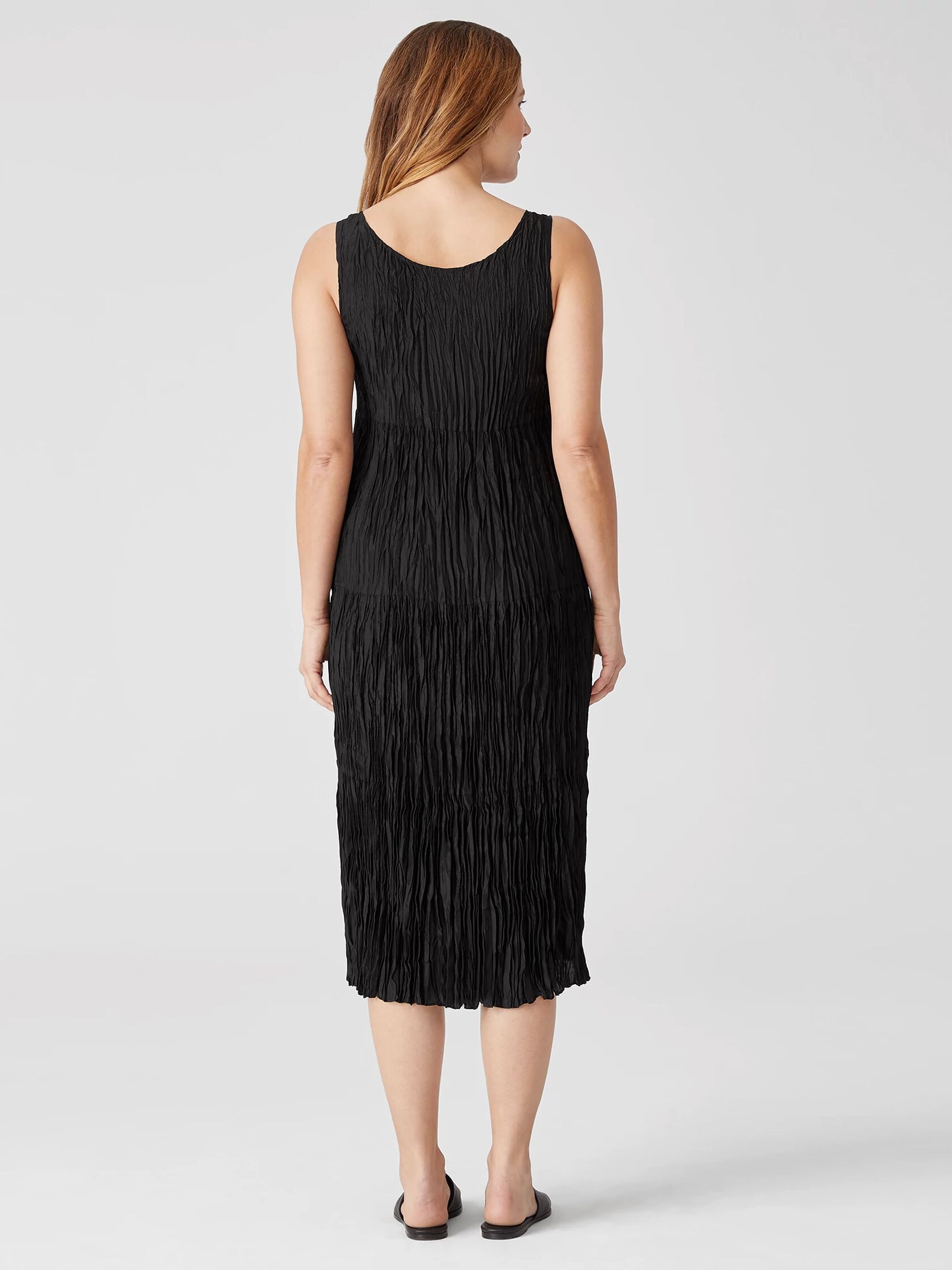 Crushed Silk Habutai Tiered Dress