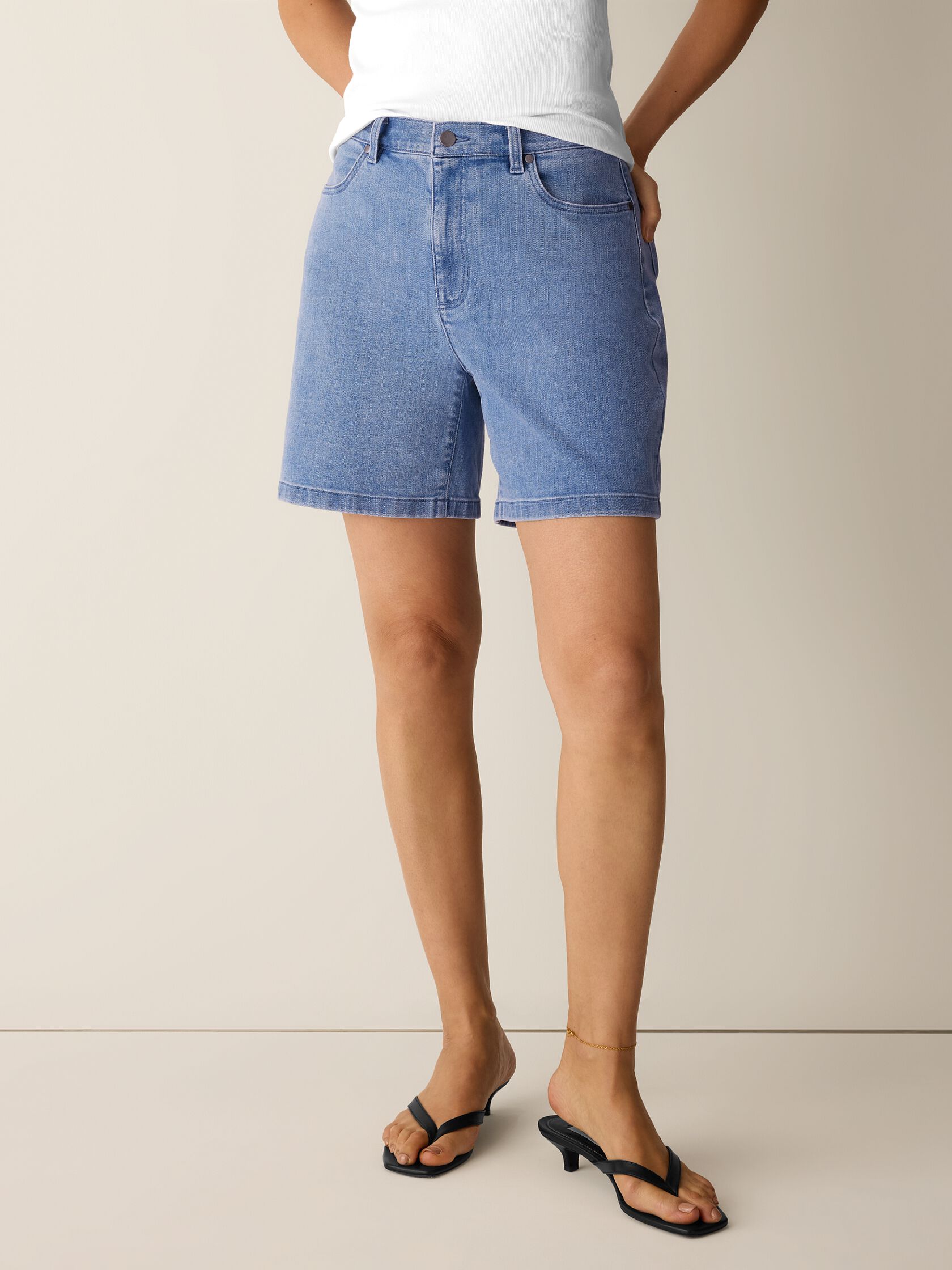 Cotton Stretch Denim Shorts