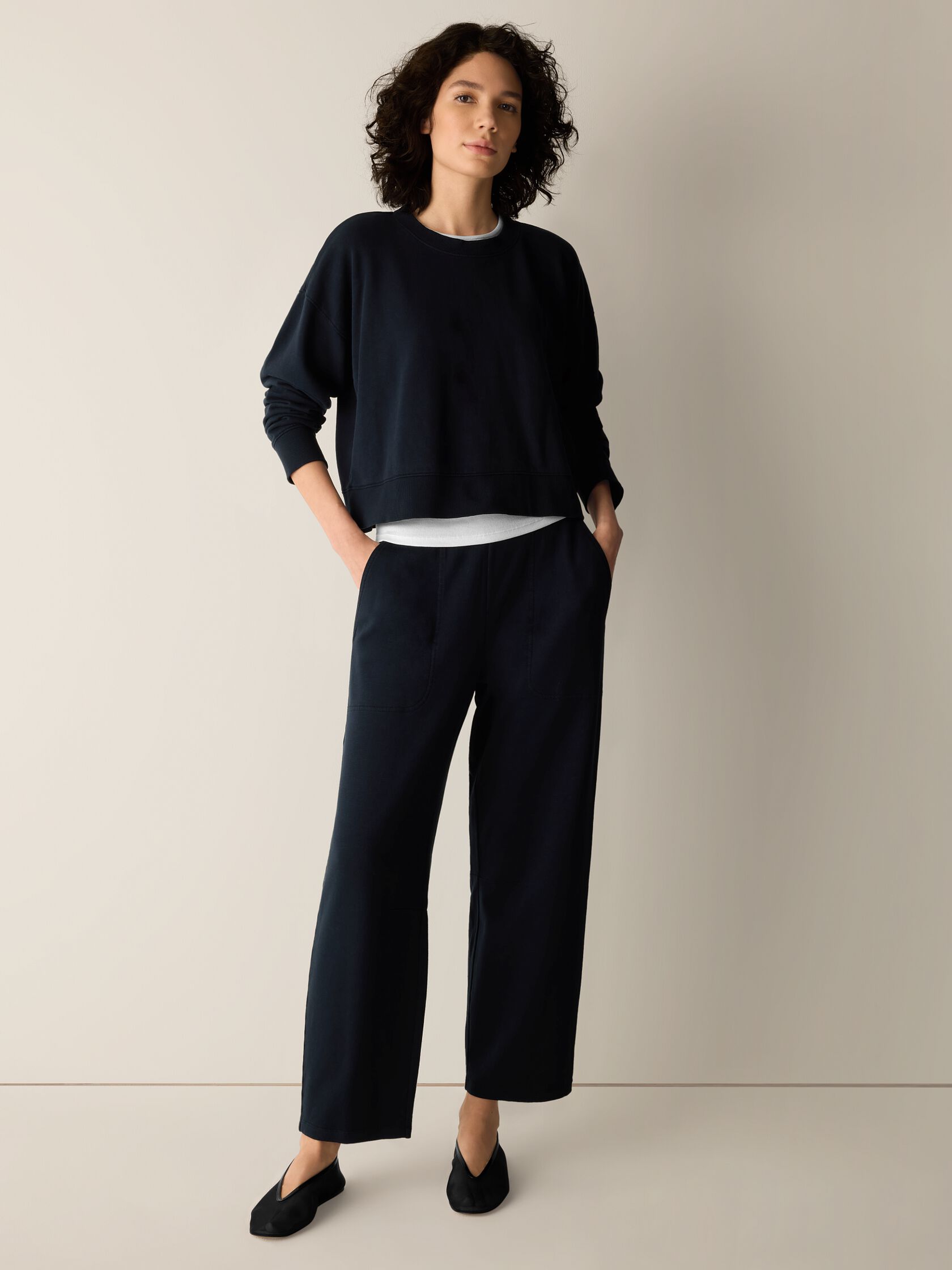 Garment-Dyed Organic Cotton Terry Cropped Box-Top