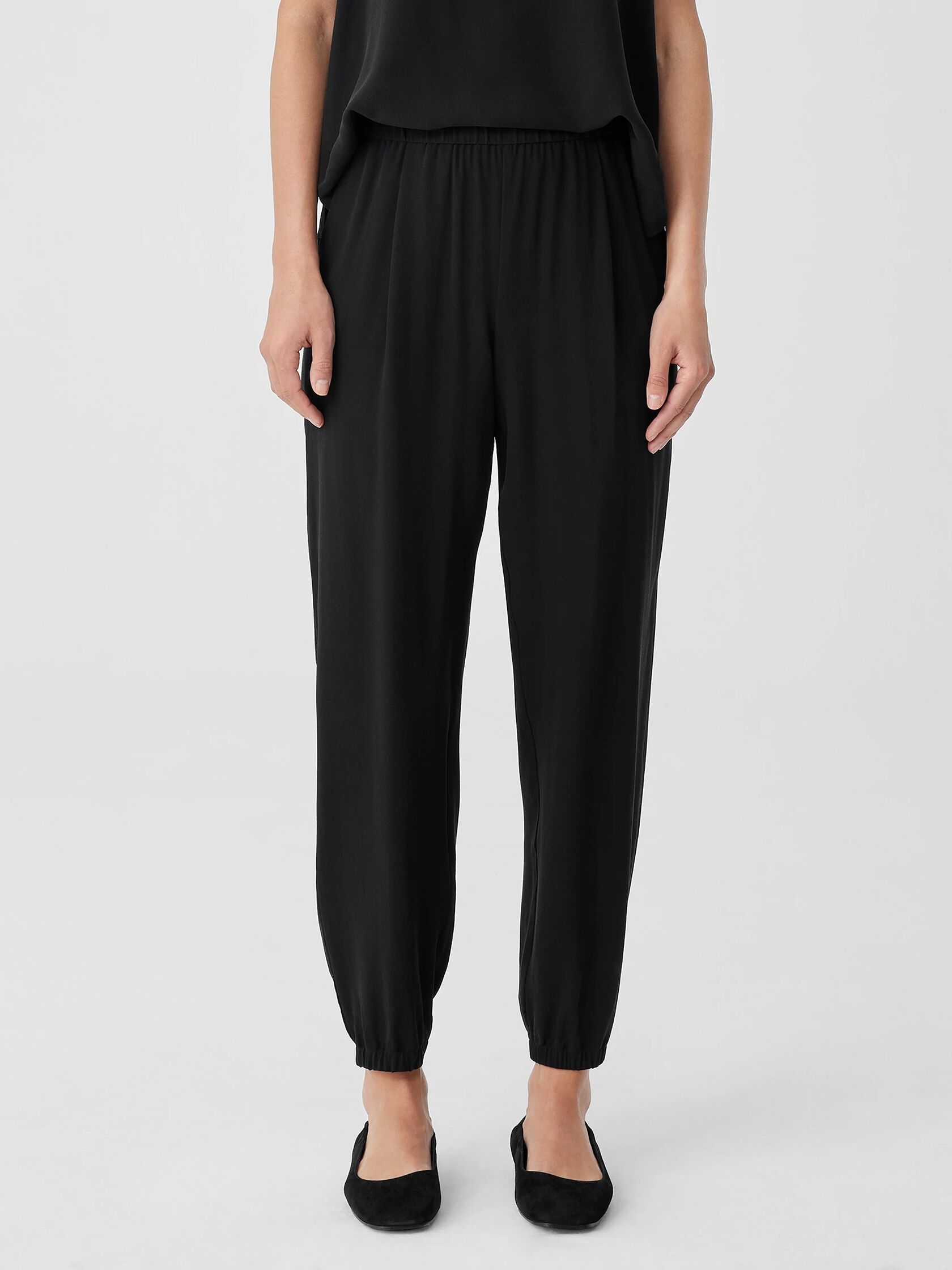 Silk Georgette Crepe Jogger Pant