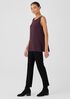 Silk Georgette Crepe Ballet Neck Tank