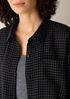 Wool Cotton Check Classic Collar Long Shirt
