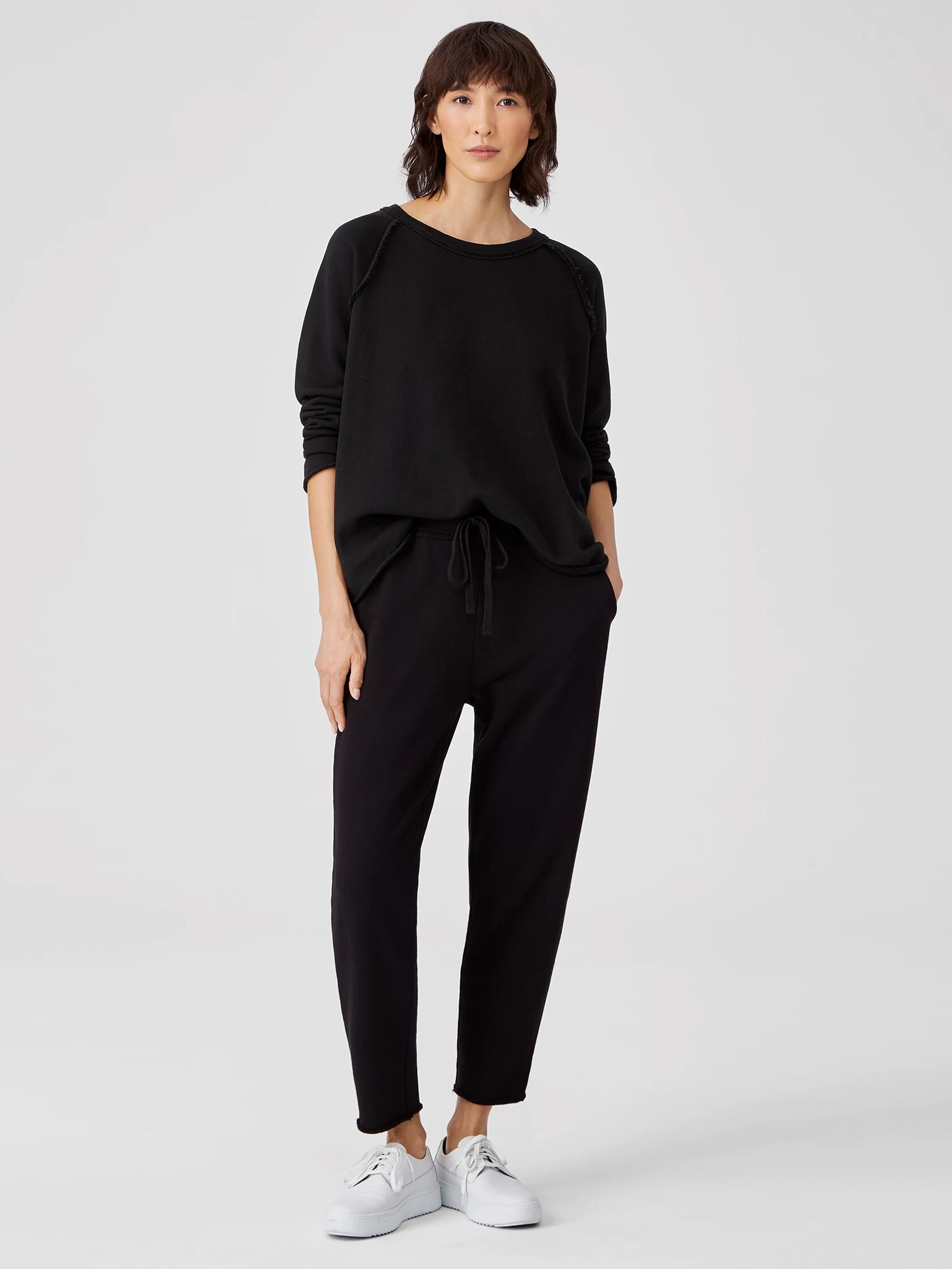 Organic Cotton French Terry Crew Neck Top