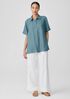 Washed Organic Linen Délavé Short-Sleeve Shirt