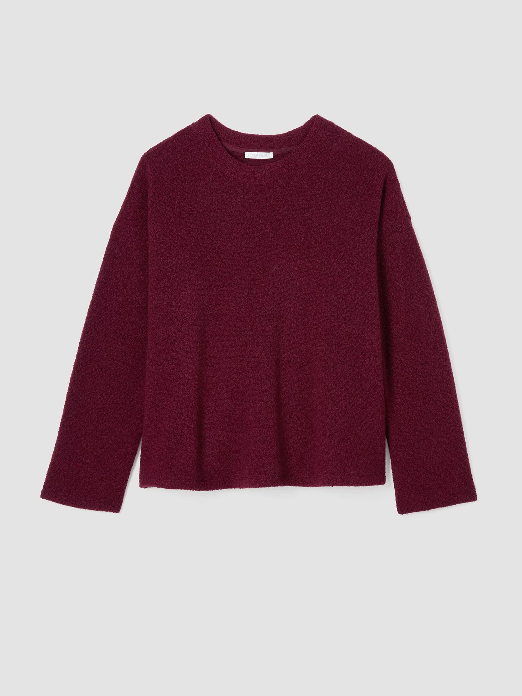 Boucle Wool Knit Crew Neck Box-Top