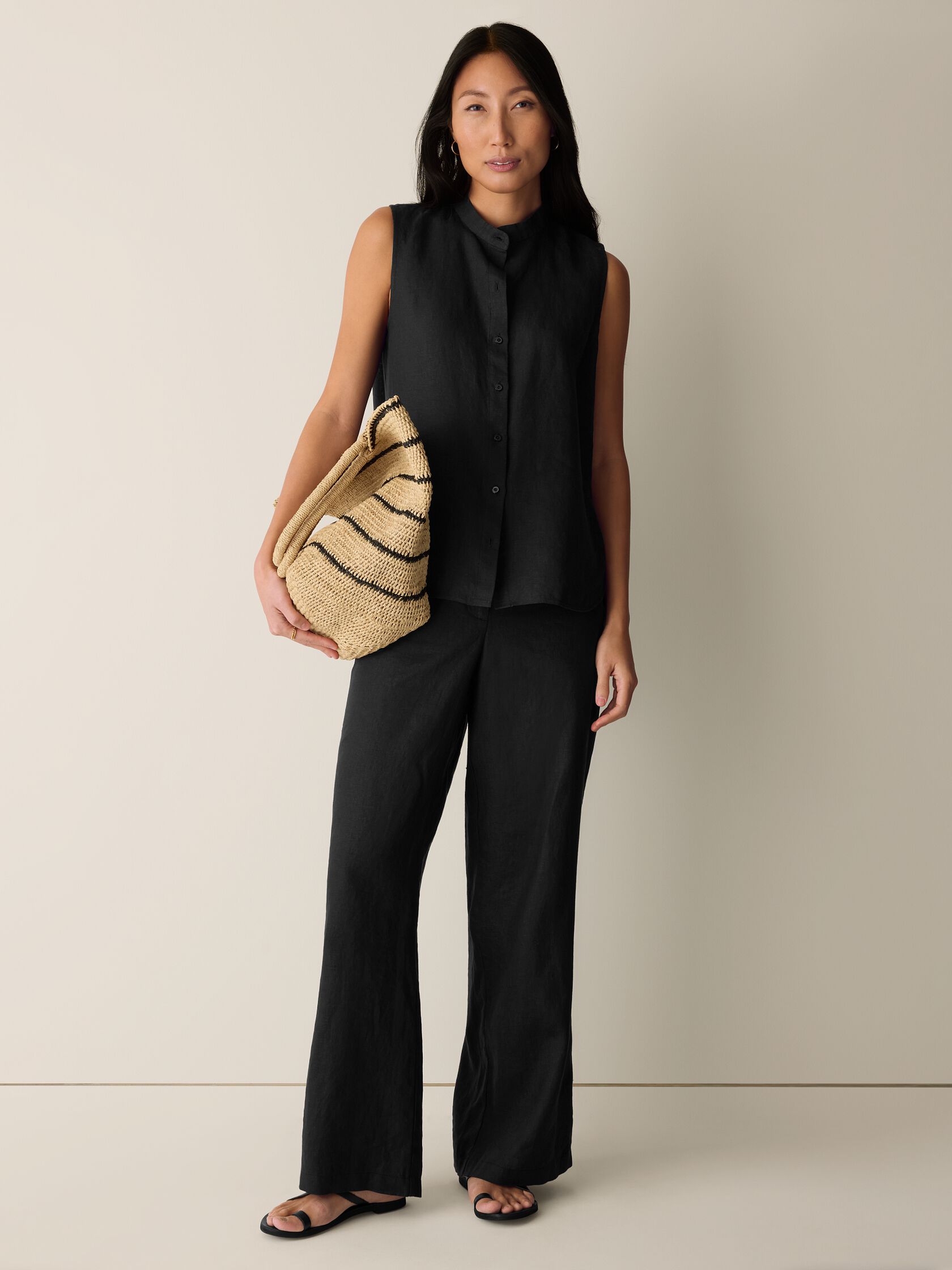 Organic Handkerchief Linen Sleeveless Shirt