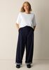 Cotton Stretch Denim Roomy Wide Trouser