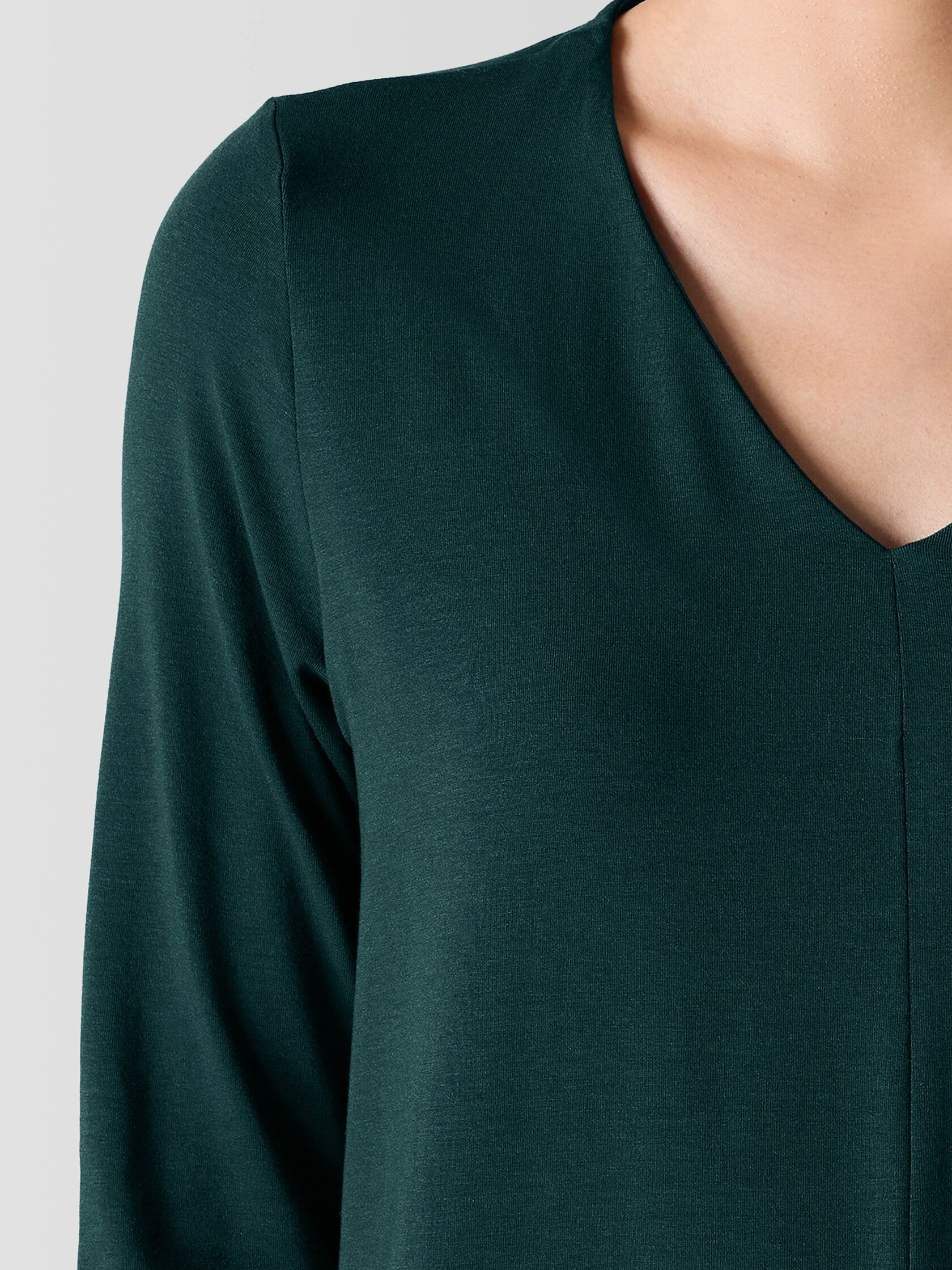 Fine Jersey V-Neck Long Top
