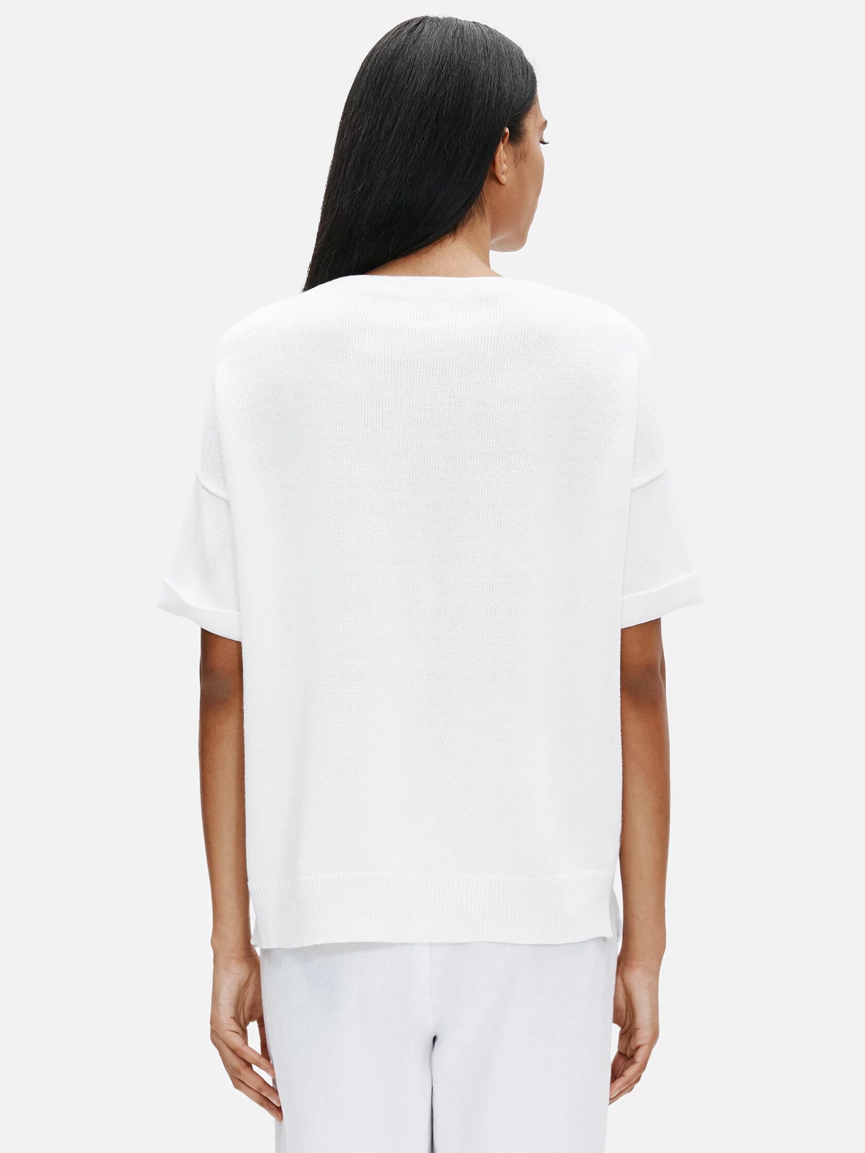 Organic Linen Cotton Scoop Neck Box-Top
