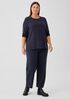 Stretch Jersey Knit Crew Neck Top