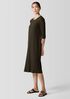Textured Stretch Rib Crew Neck Dress