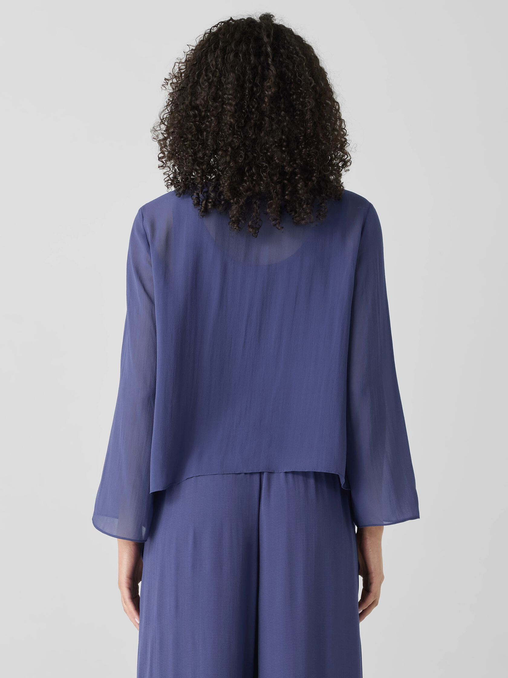 Sheer Silk Georgette Tie Jacket