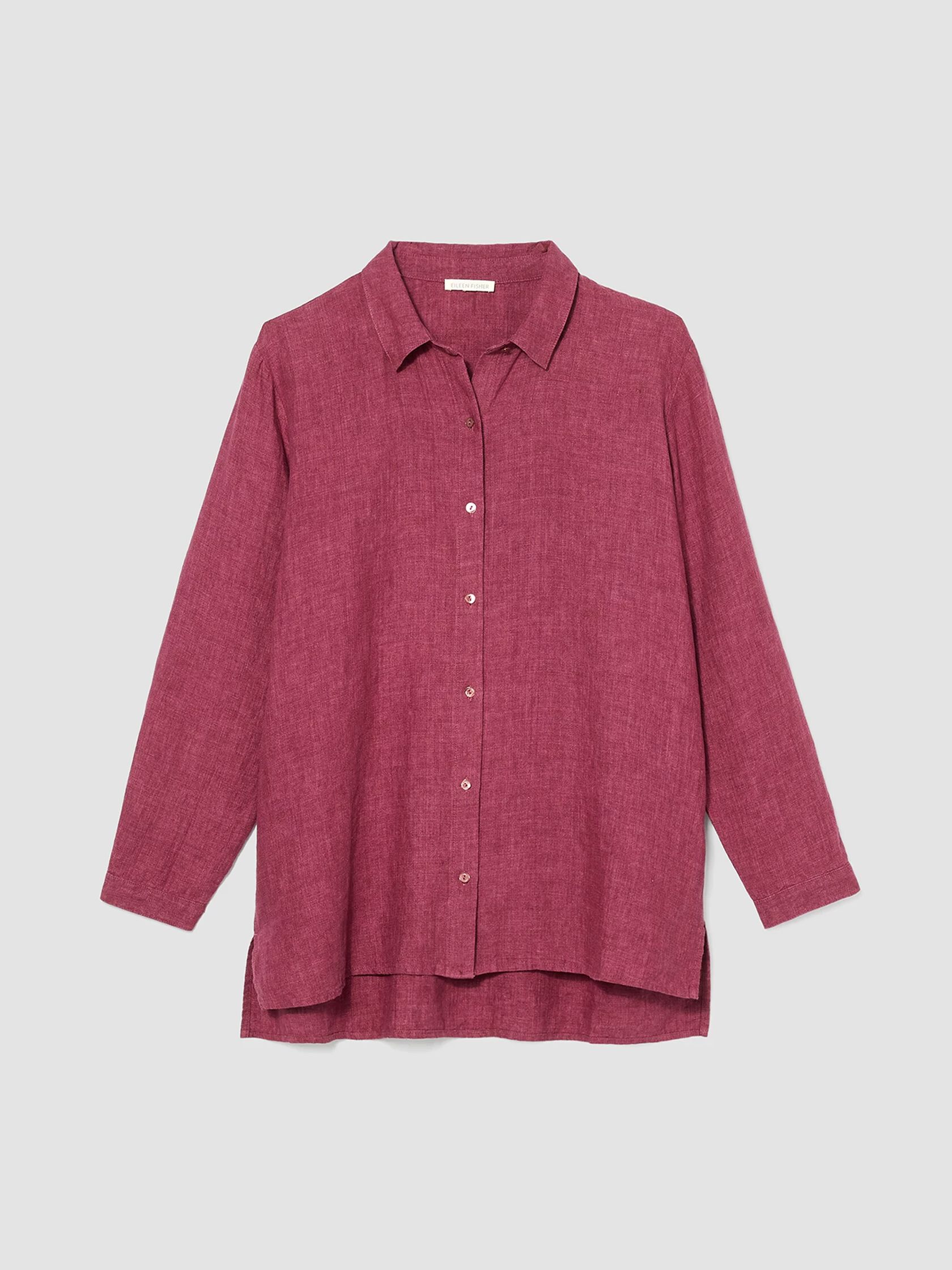 Washed Organic Linen Delave Classic Collar Shirt